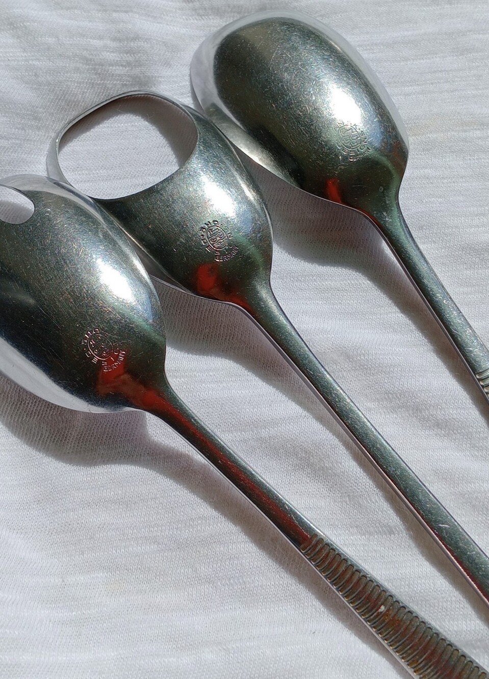 Dansk Designs VI Jens Quistgaard Salad Serving Three Pieces Ribbed Handles